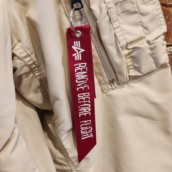 Alpha Industries Flyer's Intermediate MA-1 Reversible Bomber Jacket Sz 3XL Beige - Picture 4 of 16